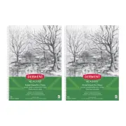 2x Derwent Academy Art 80pg Visual Art Diary A3 Portrait Orientation 350Gsm