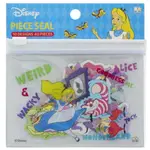 小禮堂 迪士尼 愛麗絲 日製 造型貼紙組 附收納包 裝飾貼紙 手帳貼紙 (藍 蝴蝶)