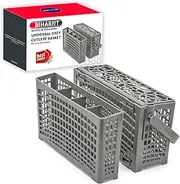 [BIHARNT] Universal Dishwasher Basket Replacement - 2 in 1 Utensil/Cutlery Basket - Compatible with Bosch, Maytag, Kenmore, Whirlpool, KitchenAid, LG, Samsung, Frigidaire, GE