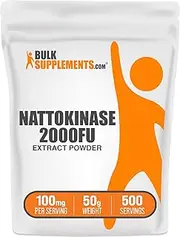 BulkSupplements.com Nattokinase 2000 FU Powder - Sourced from Natto Extract, Nattokinase Supplement - 100mg of Natto Powder per Serving, 50g (1.8 oz) (Pack of 1)