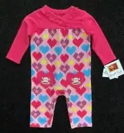 Small Paul by Paul Frank Infant & Toddler Girls 1-Piece Magenta Romper MSRP $38