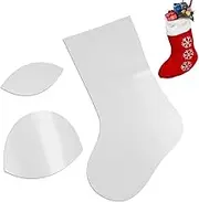 Stocking Sewing Template Set - Acrylic Non-Slip Templates for 8/12/15 Inch Christmas Stocking Patterns | Basic Ruler Guide for Sewing, Quilting and Crafting Holiday Stockings at Home