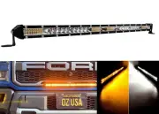 20" White Amber Ultra Slim Dual Color LED Light Bar Offroad mini truck bumper rv