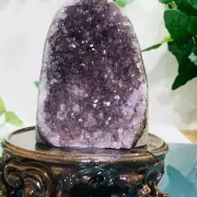 864g Natural Amethyst Geode Mineral Specimen Crystal Quartz Energy Decoration