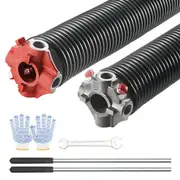 Garage Door Torsion Springs, 16000 Cycles, Pair of 0.25 x 2 x 30inch, Garage Door Springs with Non-Slip Winding Bars, Mounting Tool and Gloves, Electrophoresis Coated, for