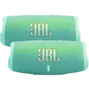 2x JBL Charge 5 Portable Waterproof Bluetooth Speaker (Teal)