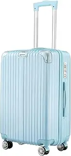 [AUSWAY] 20 Inch Carry On Suitcase Hard Shell Luggage Travel Baggage Lightweight Checked Bag Pale Blue