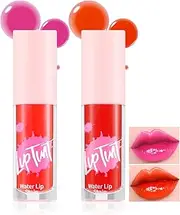 DAGEDA 2 Colors Lip Tint Satin, Matte Finish Natural Lip Tint Stain, Multi-use Lip and Cheek Tint, Waterproof Lip Gloss Set