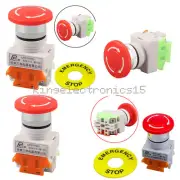 Red Mushroom Cap 1NO 1NC DPST AC 660V&10A Emergency Stop Push Button Switch