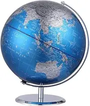 Globe Blue World with Stainless Steel Base - Easy to Read Desk for Kids and Adults - Seven Continents(30cm/12in)