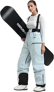 [GSOU SNOW] Womens Ski Bibs Snowboard Pants Snow Overalls Waterproof Windproof Insulated Warm
