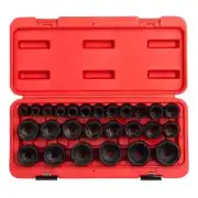 SUNEX TOOLS Metric Impact Socket Set 1/2" Drive Cr-Mo Steel w/ Case (26-Piece)