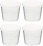 Cabilock 1 Set 4pcs Milk Pudding Cup Glass Jelly Jars Cake Containers with Lids Jelly Cups Glass Container with Lid Mousse Cup Appetizer Cup Yogurt Cups Mini Cake Dome Snack Cups Jam Fruit