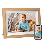 Kodak Classic Wooden Digital Photo Frame 1012W, 10.1 inch Touchscreen, WiFi Enabled, 16GB Internal Memory extendable with Memory Card
