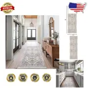 Elegant 2.6'x8' Non-Slip Runner Rug - Stain Resistant & Washable for Safety