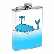 Whale Em1 Flask 8oz Stainless Steel Hip Drinking Whiskey