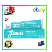 3 x Grants Of Australia Natural Toothpaste Sensitive with Xylitol & Mint 100G Au