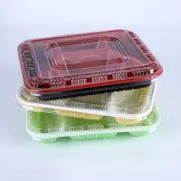 在飛比找Yahoo!奇摩拍賣優惠-全館免運 一次性餐盒分格飯盒便當盒二格三四格透明塑料快餐外賣