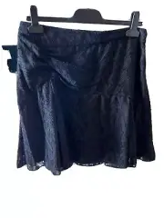 Sass & Bide Black Skirt With Front Gather Detail
