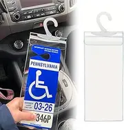 Disabled Parking Permit Protector Mirror Tag Sleeve Parking Placard Holder