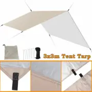 3x3m Camping Tarp Waterproof Tent Tarpaulin Lightweight Hammock Rain Fly Cover