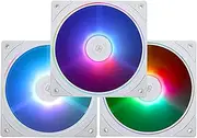 Thermalright TL-S12W-S X3 CPU Fan, 120mm ARGB Case Cooler Comes with ARGB Lighting Effect,PC PWM Silent Computer Fan with 1500RPM Speed, White(TL-S12W-S X3)