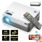 5G WiFi Bluetooth Projector Android Outdoor Home Movie Cinema HDMI for Phone PC