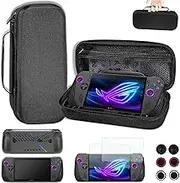 GUTIAL Accessories Bundle for ASUS ROG Ally X 2024 RC72LA - Black Accessories Kit for ROG Alloy X Gaming Handheld with Carrying Case Protective Cover case and 2 Pack Screen Protector, 6 Thumb Grips