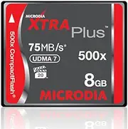 MICRODIA Xtra Plus CF Card 8GB UDMA-7 500X VPG 20 75MB/S 25218