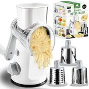 Rotary Cheese Grater with Handle-Vegetable Cheese Shredder Slicer Grater-3 In...