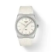 Tissot T137.410.17.011.00 PRX 40MM SS White Dial Rubber Bracelet Quartz Watch