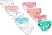 [Maidenform] Girls' Slim Cotton Hipster Panties Brief, 9 Pack