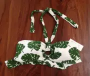 New Ann Taylor LOFT Green Leaf White Bandeau Halter Swim Bikini Top XS S M L