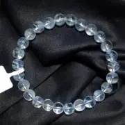 6.7mm Natural Clear White Blue” Feather ”Quartz Crystal Bracelet AAA