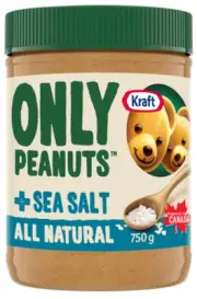 Kraft Only Peanuts All Natural Peanut Butter With Sea Salt 750g