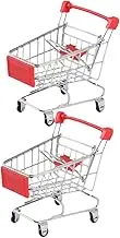 SOPOTUTU 2pcs Mini Shopping Cart Toys for Boys and Girls Storage Cart Stackable Baskets Imitated Supermarket Handcart for Boys and Girls Toys