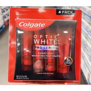 預購🇺🇸美國 ｜好市多 Colgate 高露潔 OPTIC White 牙膏4入組 咖啡茶品者必買