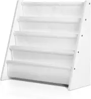 Keezi Kids Bookshelf, 4 Tiers Storage Book Shelf Bookshelves Corner Wall Toy ...