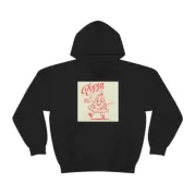 Unisex Heavy Blend™ Hooded Sweatshirt funny walking cartoon pizza in retro