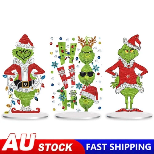 Round+Special Shape Diamonds Painting Desktop Decorations Acrylic Grinch