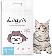 Lady N Pellet Tofu Cat Litter, Strong Clumping Ultra Absorbent, Dust-Free Low Tracking, Enviro-probiotic and Activated Carbon for Odor Control 9lb