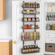 6-Tier Over The Door Pantry Organizer, Pantry Organization and Storage, Black...