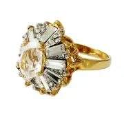 A striking cocktail ring by KEYES, vintage jewelry, 22KT gold plated