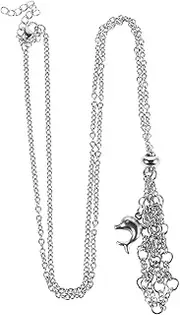 [jojofuny] Crystal Cage Necklace Holder with Adjustable Cord and Dolphin Pendant Elegant Metal Weave Design for Gemstone Display for DIY Jewelry Creation and Stylish Accessories