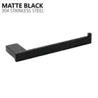 Matte Black Stainless Steel Square Single Towel Rail Rack Wall Holder Bathroom