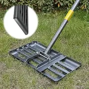 Lawn Leveling Rake with Smooth Eadge,Heavy Duty 17"x10" Lawn Leveling Rake with 6FT Adjustable Handle for Yard Garden Lawn Leveling, Soil Sand Spreading Dirt Top Dressing, Small Lawn Level Tool