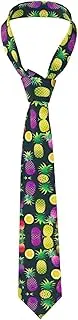 [LWJUWOKL] Colorful Fruit Pineapple Men'S Silk Tie Men'S Suit Tie Fashion Tie Printed Tie Wedding Party, Black, One Size