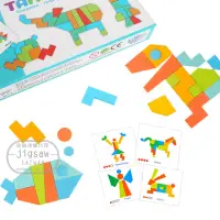 在飛比找momo購物網優惠-【Jigsaw】兒童智力幾何七巧板創意拼圖玩具(益智玩具/幾