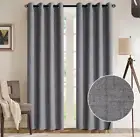 NEW Curtains Linen Look Blackout Grommet W100 x L84