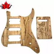 1 SET Spalted Maple Wood GUITAR HSH Pickguard &Backplate